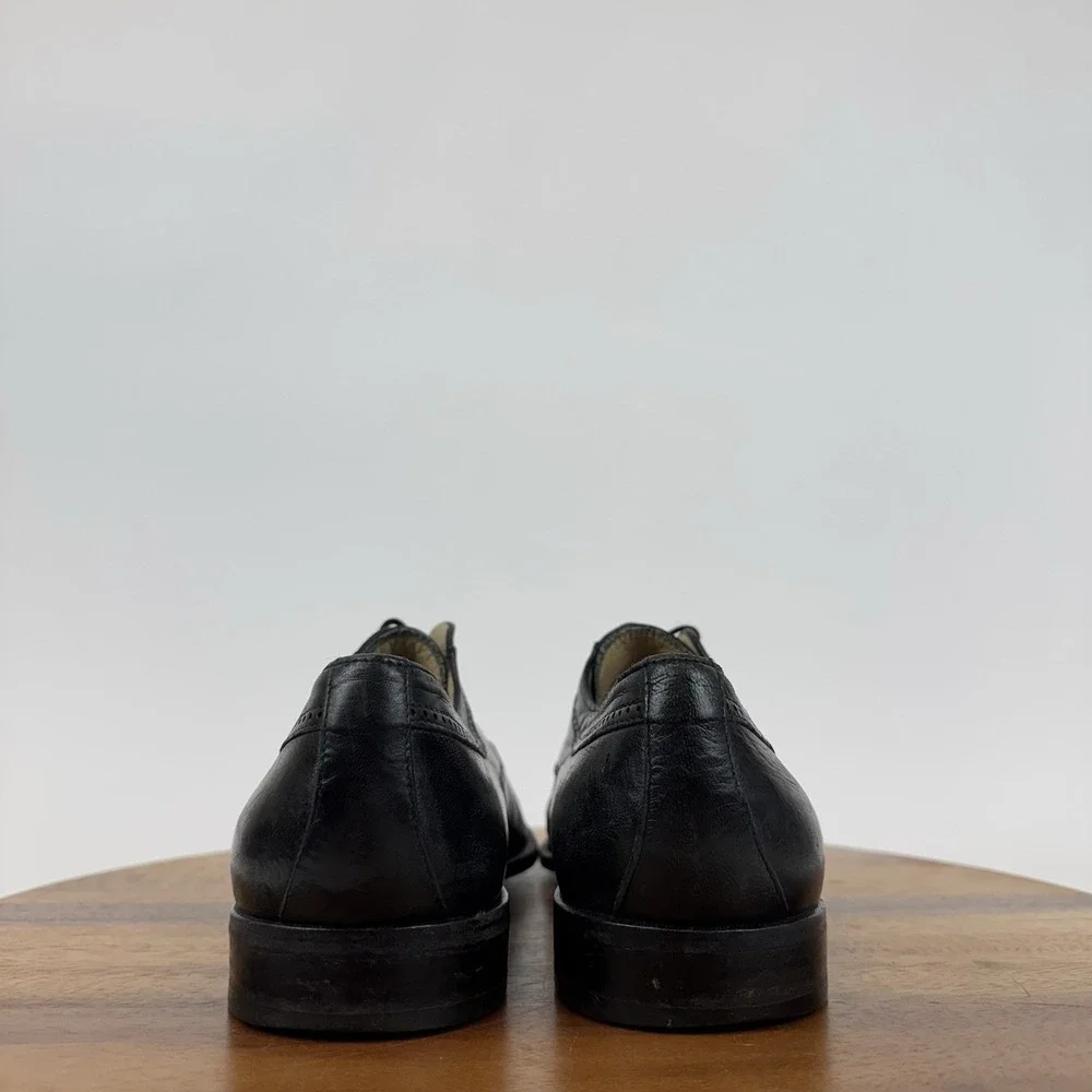 Mens Bally Switzerland Style Flex Black Leather Cap Toe Brogue Oxfords Size 12 D